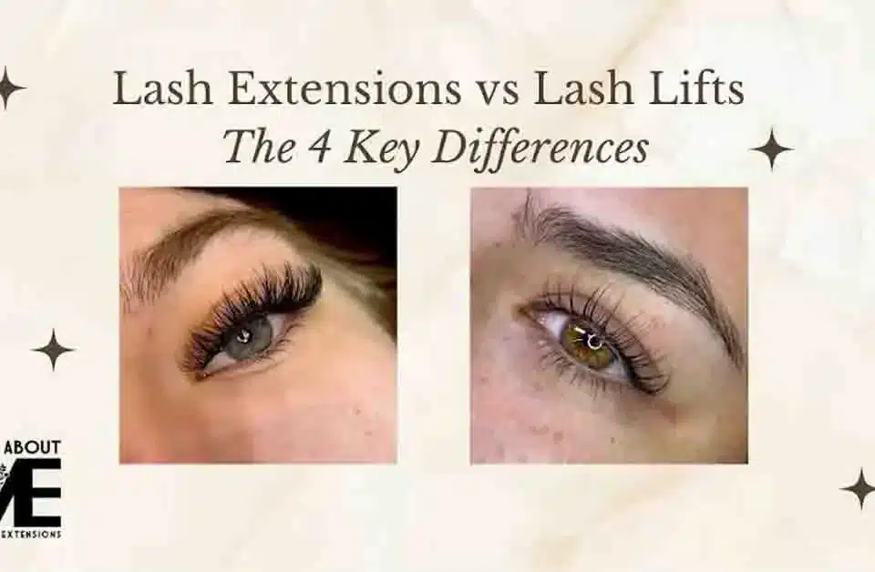 Example of Appearance of Lash Extensions vs Lash Lifts