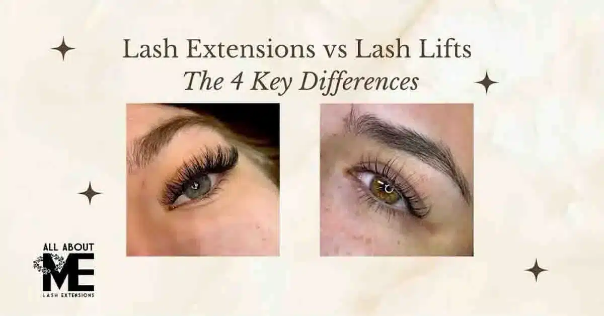 Example of Appearance of Lash Extensions vs Lash Lifts